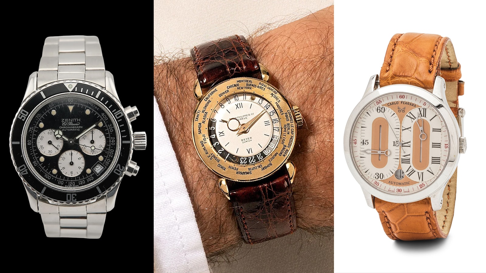 Bring a Loupe: Zenith De Luca, Patek Philippe 1415 с подписью Beyer, регулятор Carlo Ferrara CF1997 и другие лоты