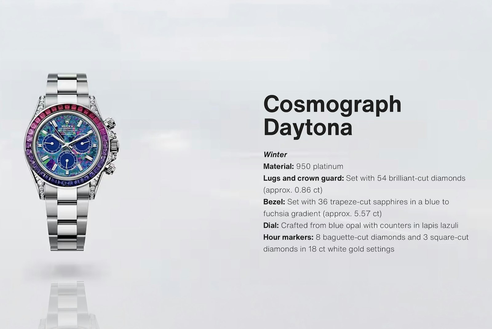 Rolex Cosmograph Daytona, белое золото, хризопраз и лепидолит
